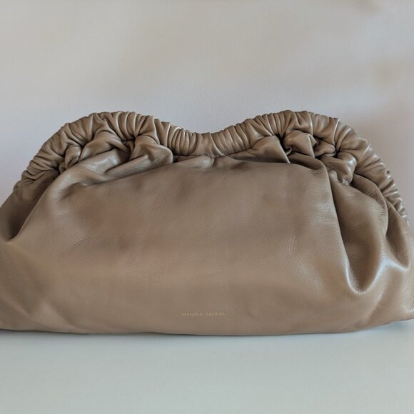 Mansur Gavriel  Lambskin Cloud Clutch Biscotto Leather Hand Bag W/Dust Bag NWOT - Picture 10 of 15